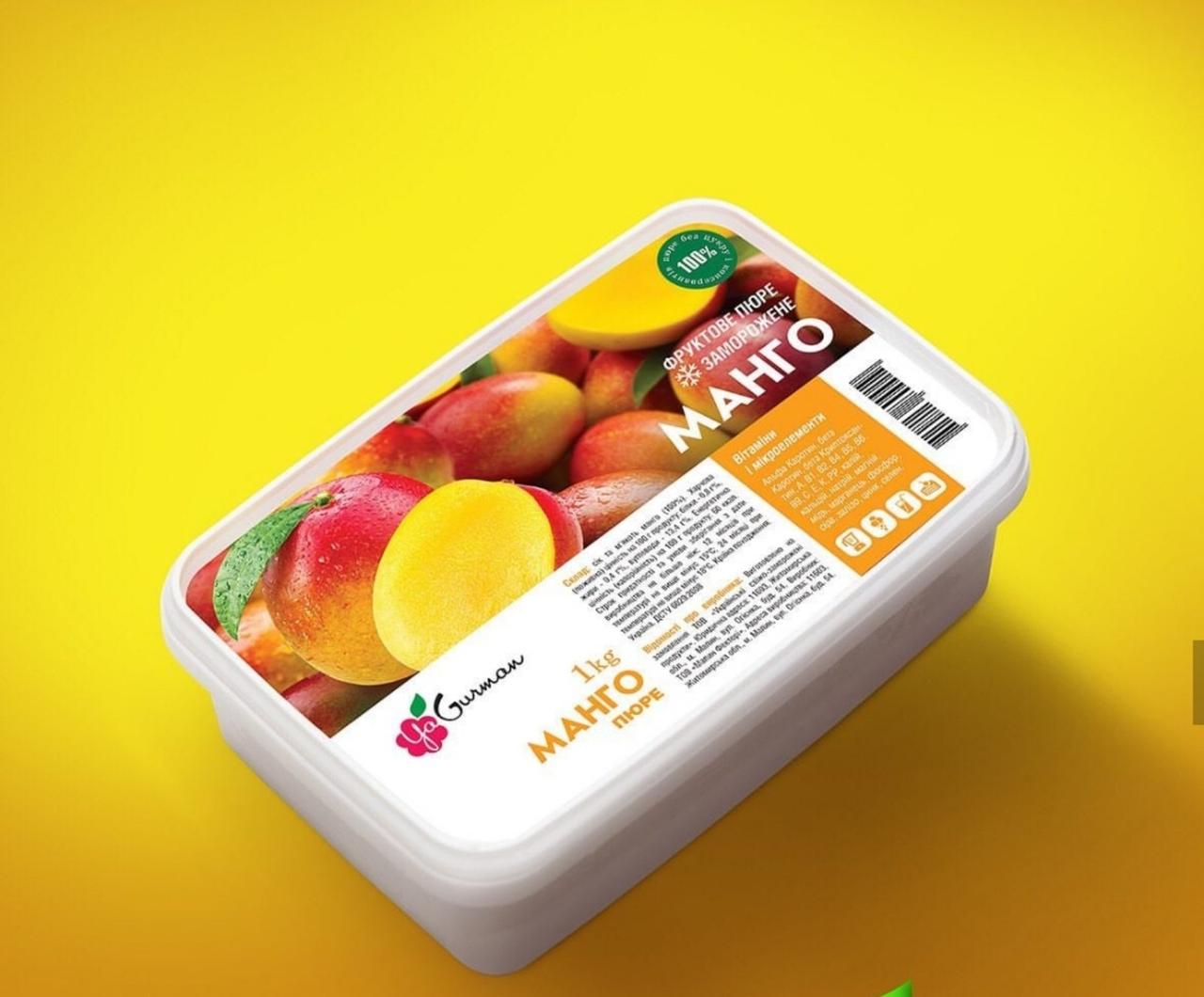 Пюре заморожене. Манго. 1000г (без кісточки), фото 1