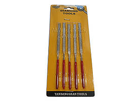 Набір алмазних плоских надфилей 5шт YDS Tools