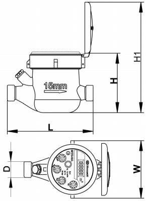 Лічильник холодної води Gross MTK-UA DN25 чавун (номін. витрата 6.3 м3/год, сухохід), фото 2