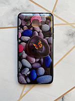 Защитный глянцевый чехол с рисунком для Samsung Galaxy Grand Prime G530 / J2 Prime Бабочка на камне