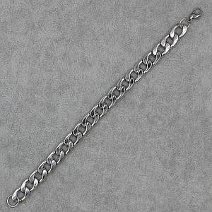 Браслет чоловічий панцирний від Stainless Steel колір срібло з медичної сталі довжина 22 см ширина 10 мм