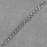 Браслет серебристый мужской панцирный Stainless Steel из медицинской стали длина 22 см ширина 11 мм