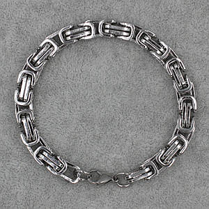 Браслет чоловічий Steel Rage від Stainless Steel колір срібло з медичної сталі довжина 22 см ширина 8 мм