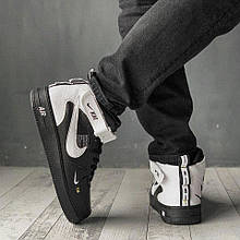 Високі білі чоловічі кросівки Nike, ШКІРА (ТОП-репліка)