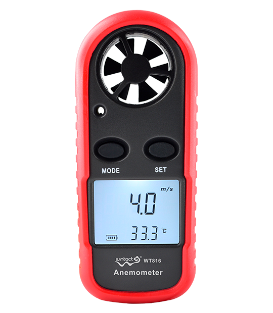 Анемометр цифровий 0,1-30 м/с, -10-45 °C WINTACT WT816, фото 1
