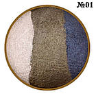 Тіні для повік LDM запечені 3-х кольорові, Кольори Білий, Темно Коричневий, Темно Синій, Тон 01, Макіяж Очей, фото 2