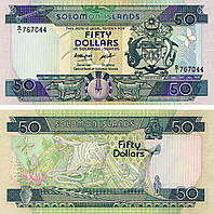 Соломоновы острова 50 долларов 1986 UNC Рептилии, Ящерицы (P17)