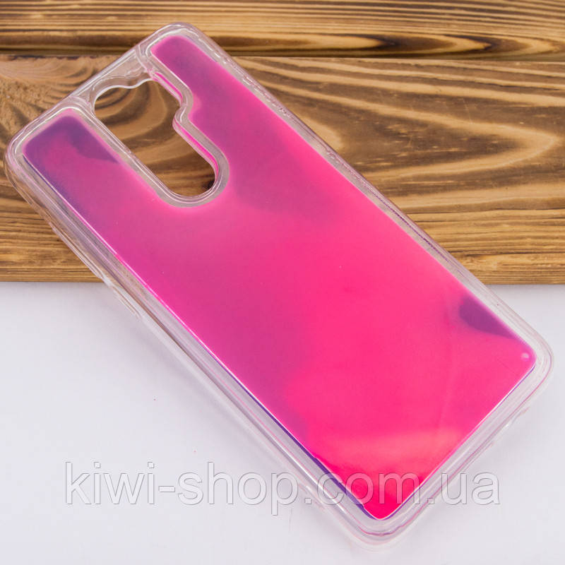 Неоновий чохол Neon Sand glow in the dark для Xiaomi Redmi Note 8 Pro — рожево-фіолетовий