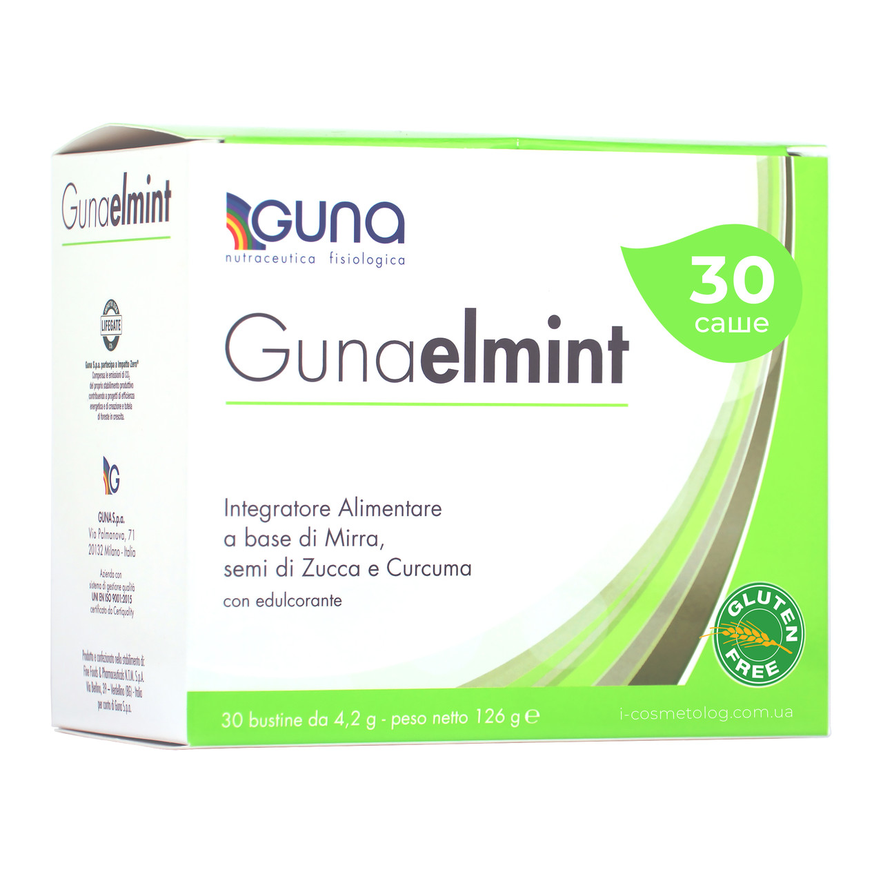 Gunaelmint (GUNA, Італія) 30 саше, 126 г Протигельмінтний рослинний засіб. Дітям і дорослим