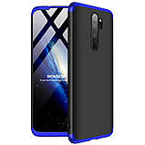 Пластикова накладка GKK LikGus 360 градусів для Xiaomi Redmi Note 8 Pro Чорно-синій, фото 3