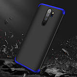 Пластикова накладка GKK LikGus 360 градусів для Xiaomi Redmi Note 8 Pro Чорно-синій, фото 4