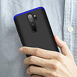 Пластикова накладка GKK LikGus 360 градусів для Xiaomi Redmi Note 8 Pro Чорно-синій, фото 6