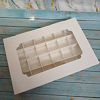 Коробка-шкатулка для цукерок (270*185*30) Біла з вікном