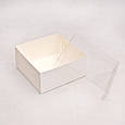 Коробка для десертів та зефіру/ бенто-торт з прозорою кришкою 170*170*80 Біла, фото 2