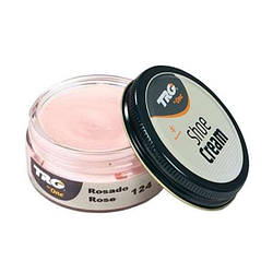 Крем для взуття No124 Rose (Рожевий) з гладкої шкіри TRG Shoe Cream, 50 мл