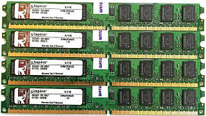 Комплект оперативной памяти Kingston DDR2 8Gb (4*2Gb) 667MHz PC2 5300U LP CL5 (KVR667D2N5/2G) Б/У