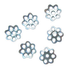 Набір 200 шт Обіймачі Капелюшки 6 мм для Намистин, Форма Квітка, Колір Платина, Рукоділля