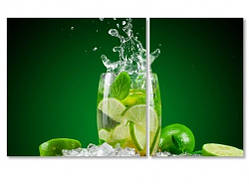 Модульна картина для кухні Лайм. Свіжість 60, 2, 100