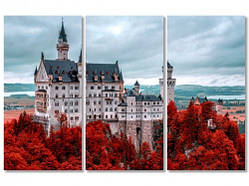 Картина  інтер'єрна на полотні  модульна Німеччина Замок Нойшванштайн