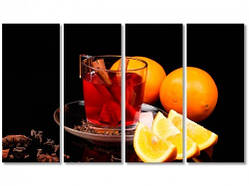 Модульна картина для кафе Чай із корицею 60, 100