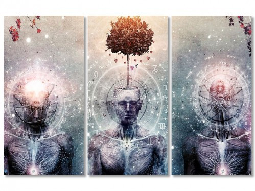 Модульна картина на полотні абстракція Зодіак на 3 модулі, фото 1