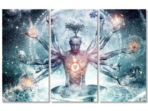 Модульна картина на полотні Бог Шива, 3 модуля, фото 1
