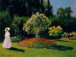 Картина на полотні Моне Жанна-Маргарита Лекадр у саду, репродукція