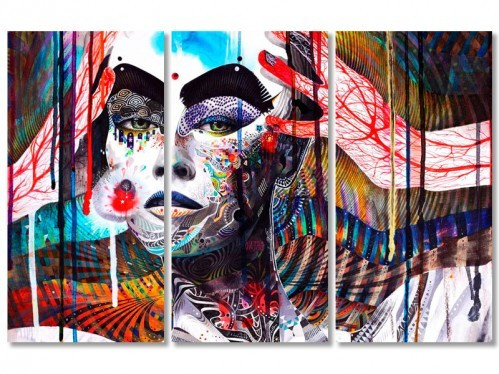 Картина модульна на полотні Дівчина Абстракція, фото 1