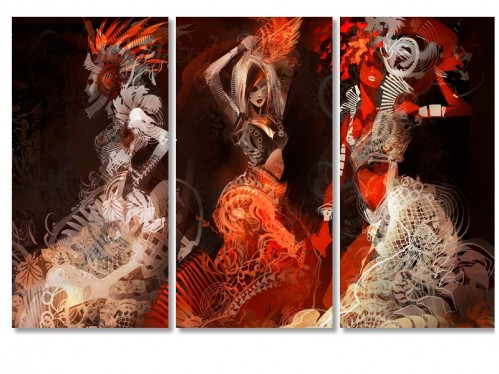 Модульна картина IDEAPRINT "Три дівчата", фото 1