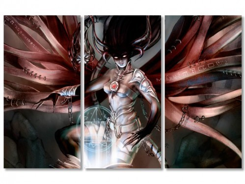 Яскрава модульна аніме картина на полотні Демониця, фото 1