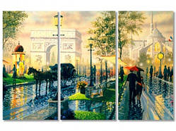 Модульна картина романтичний пейзаж Кен Шотвелл "Париж" репродукція