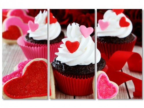 Модульна картина IDEAPRINT "Кекси з кремом", фото 1