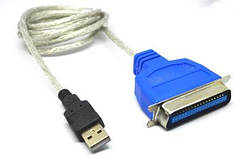 03-02-026. Шнур USB штекер A → штекер LPT (IEEE36 1284), зі шнуром 1,5м