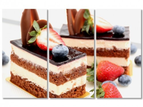 Картина модульна для кухні Торт з полуницею., фото 1