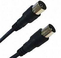 05-05-002. Шнур високочастотний (штекер TV - гніздо TV), чорний, 1,5м