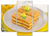 Модульная картина IDEAPRINT Лимонный торт V-10431 90x70 см
