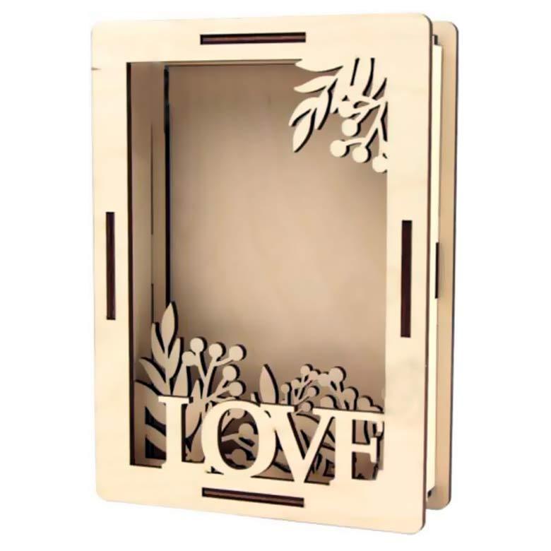 Заготівля для декорування рамка Rosa Talent (фанера) 3D Love-2 13*18см 280514