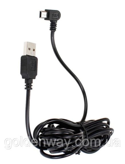 Зарядний кабель живлення Mini USB кутовий 3.5 метри для відеореєстратора реєстратора зеркала GPS навігатора Aspiring Cyclone