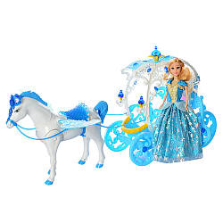 Карета для ляльок Мілана 245A-266A-1 Казкова екіпаж з конячкою лялькою звуковими та світловими ефектами