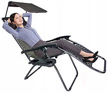 Шезлонг лежак крісло ZERO GRAVITY з дашком 120 кг