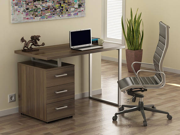 Письмовий стіл Loft design L-27 Горіх Модена Сріблястий, фото 1