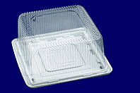 Одноразовая упаковка для торта пластиковая упаковка для тортов квадратная, 300х300 мм в ящике 100 штук