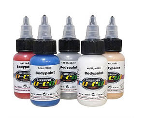 Набір аквагриму для аерографа Pro-Color Body Paints для бодіарту (5 шт. по 30 мл)