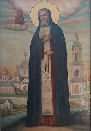 Ікона Серафим Саровський 19 століття Росія 105 см, фото 2