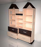 Шафа замок Design Service «Максі» в дитячу Розміри: (в*ш*г) 1700*1400*350 мм., фото 2