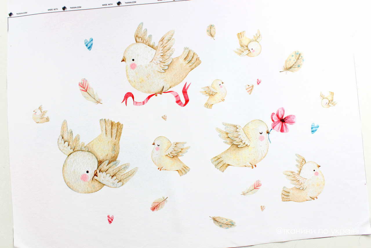 Панелька сатин Птахи (Купідон) 40*60