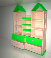 Шафа замок Design Service «Максі» в дитячу Розміри: (в*ш*г) 1700*1400*350 мм. беж/салатовий