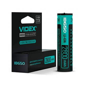 Акумулятори літій-іонний Videx 18650-P із захистом Li-Ion 2800mAh 3.7V, фото 4