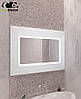 Настінне прямокутне дзеркало у ванну з підсвіткою в срібній рамі Alanno P2, фото 4