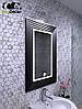 Настінне прямокутне дзеркало у ванну з підсвіткою в срібній рамі Alanno P2, фото 7